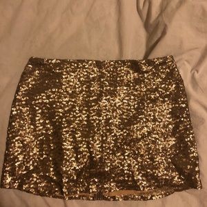 gold sequin skirt
